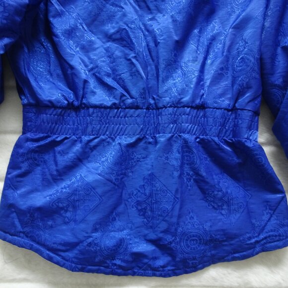 Obermeyer Women's Ski Jacket VTG 90s Size 10 Blue Full Zip Snow Du Point Thermo - Picture 6 of 10